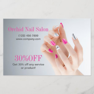 Elelgant Esthetician SPA Nail Salon Prisa listor Flygblad