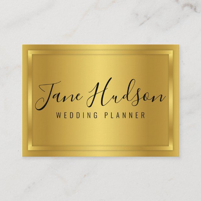 Elelgant Guld på Guld Minimalistisk Redigerbar Aff Visitkort (Framsida)