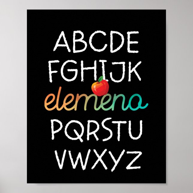 Elemeno Alphabet Preschool Kindergarten - Skola Poster (Framsidan)