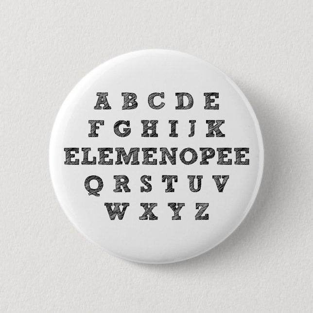 Elemenopee Alfabetet Rollig Knapp Märke (Framsida)