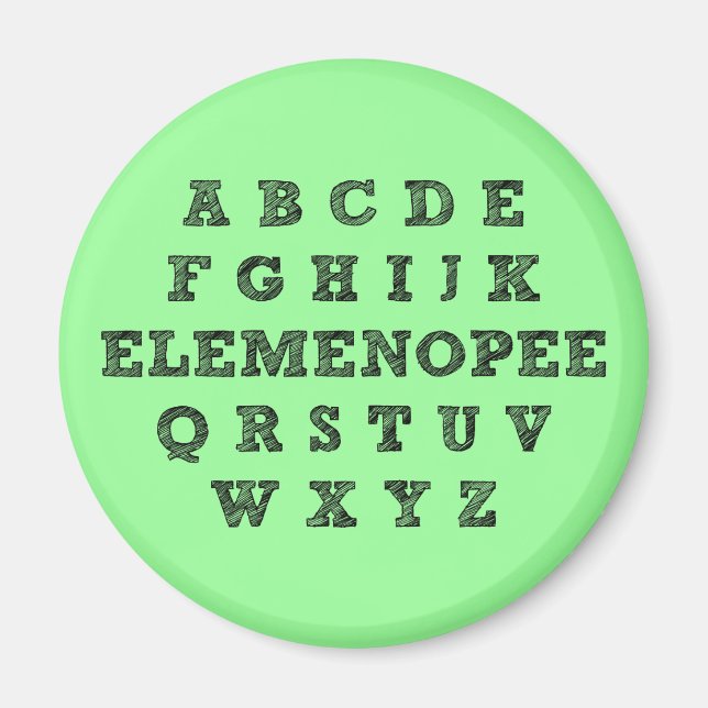Elemenopee Alphabet Funny Fridge Magnet (Framsidan)