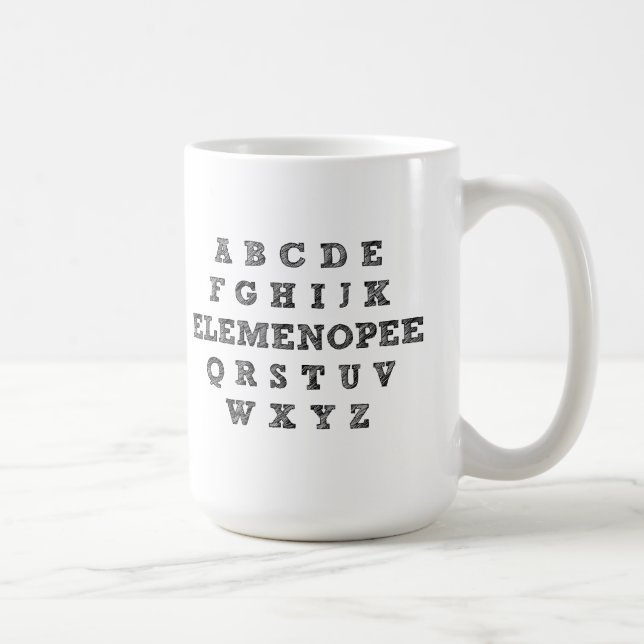 Elemenopee Alphabet Funny Mug Kaffemugg (Höger)