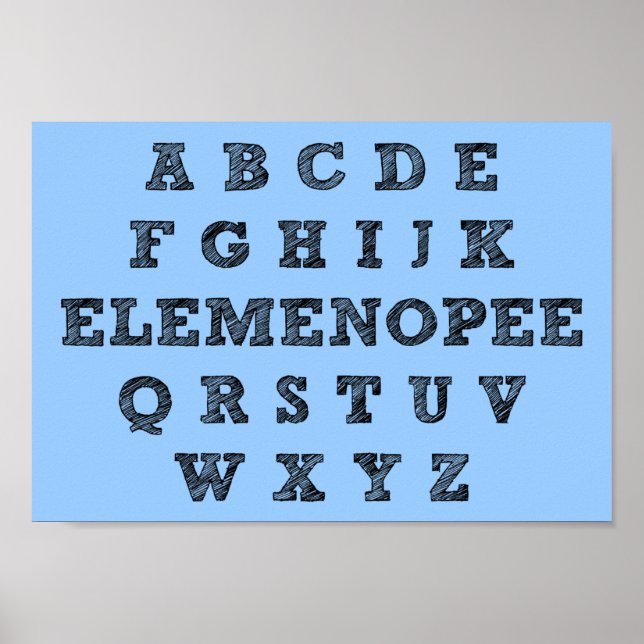 Elemenopee Alphabet Funny Poster tecken (Framsidan)