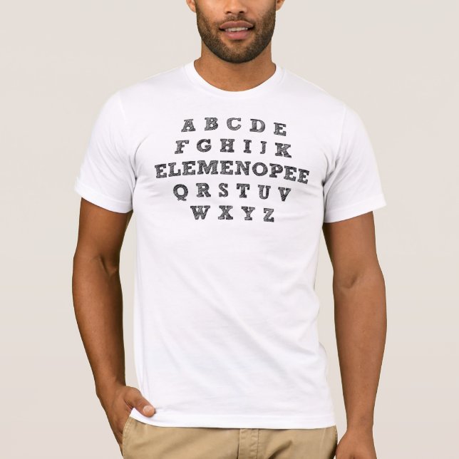 Elemenopee Alphabet Funny T-Shirt (Framsida)