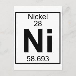 Element 028 - Ni - Nickel (Full) Vykort