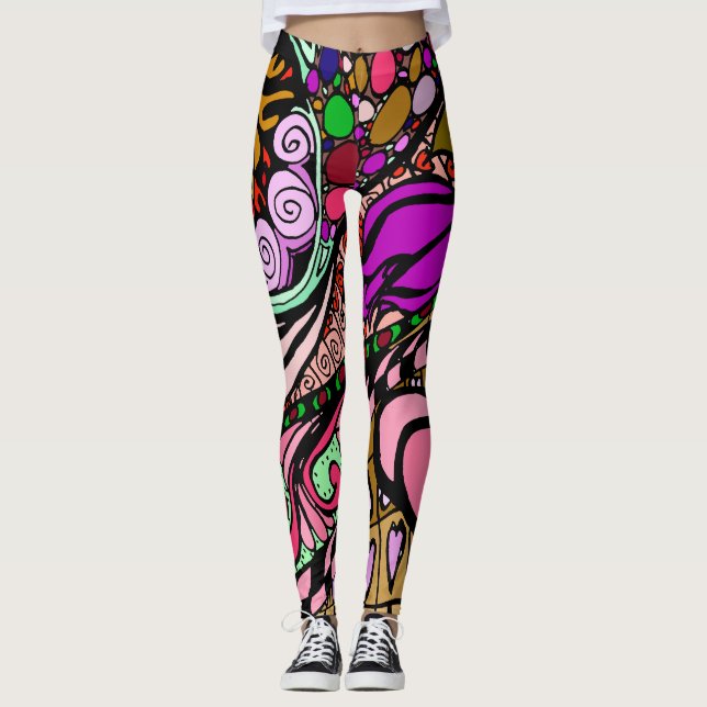 Element 9b Doodle Fine Art Leggings pink (Framsida)