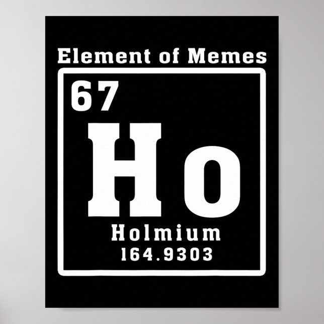 Element Av Memes Ho Holmium 67 Rolig Vetenskap  Poster (Framsidan)