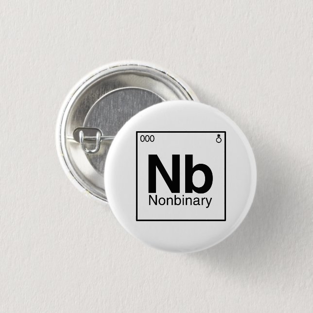 Element NB - Icke-binär periodisk tabell Knapp (Framsida & baksida)