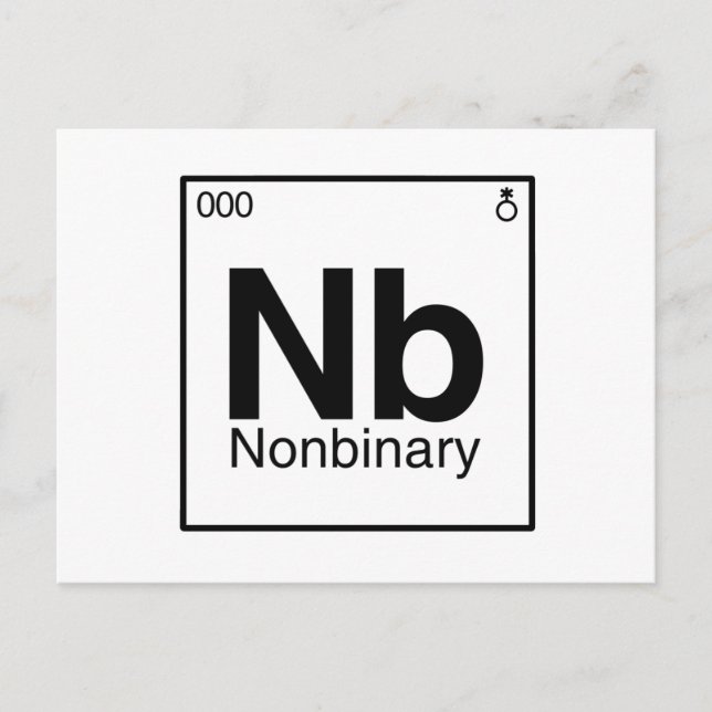 Element NB - Icke-binär periodiska systemet Vykort (Framsida)