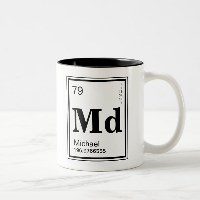 Element of You! Periodic Table Custom Name Blk Två-Tonad Mugg (Höger)