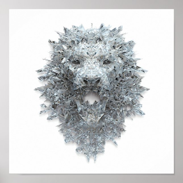 Elemental Abstract Art: Crystallized Guardian Lion Poster (Framsidan)