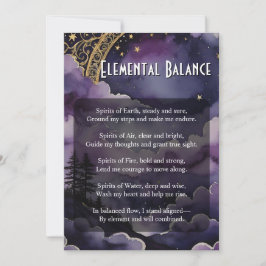 Elemental Balance Pagan Prayer Ritual Card Inbjudningar
