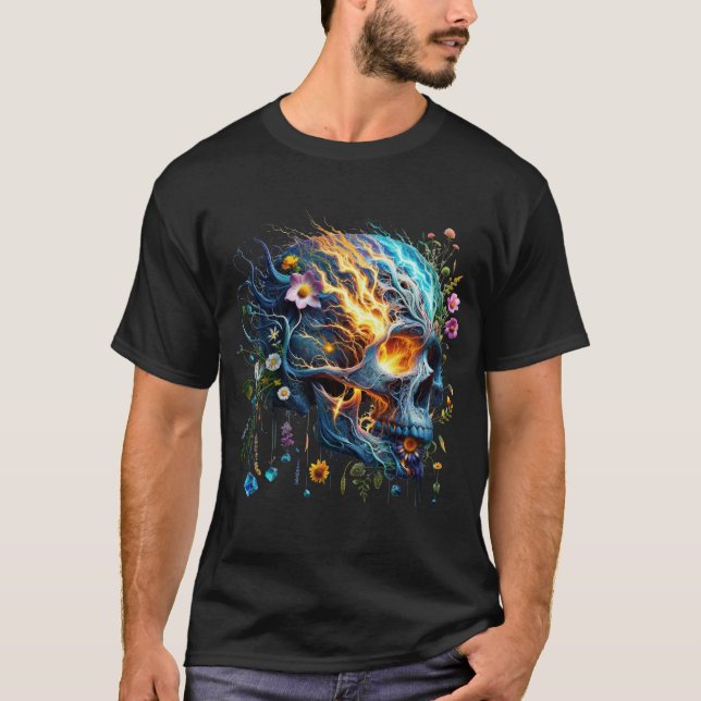 Elemental Blommigt Inferno T Shirt (Framsida)