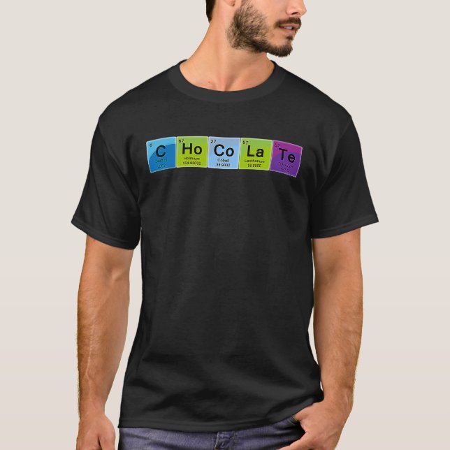 Elemental Chocolate Periodic Bord Ord T Shirt (Framsida)