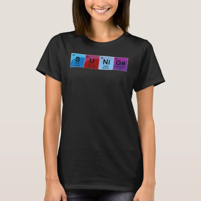Elemental Genius Periodic Bord Ord T Shirt (Framsida)