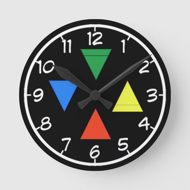 Elemental Pentacle Rund Klocka (Framsida)