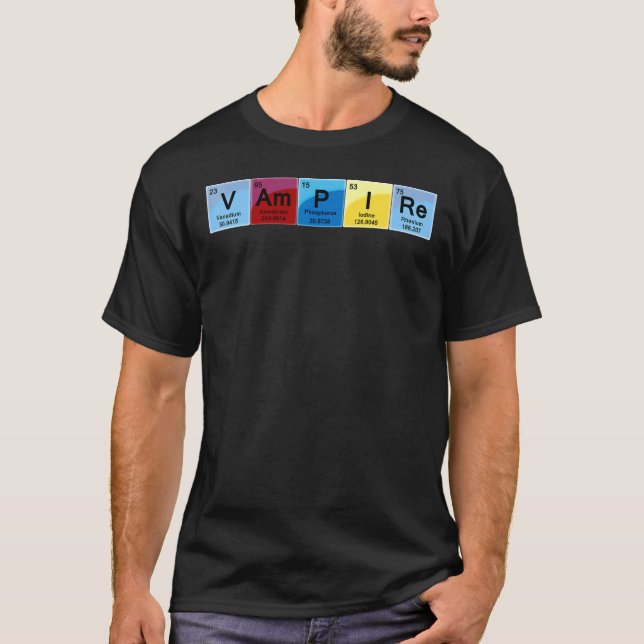 Elemental Vampire Periodic Bord Ord T Shirt (Framsida)