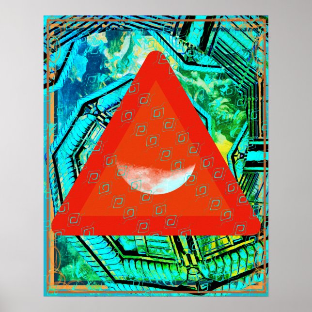 Elemental Vatten inom Fire Meditation Aid Tattva Poster (Framsidan)