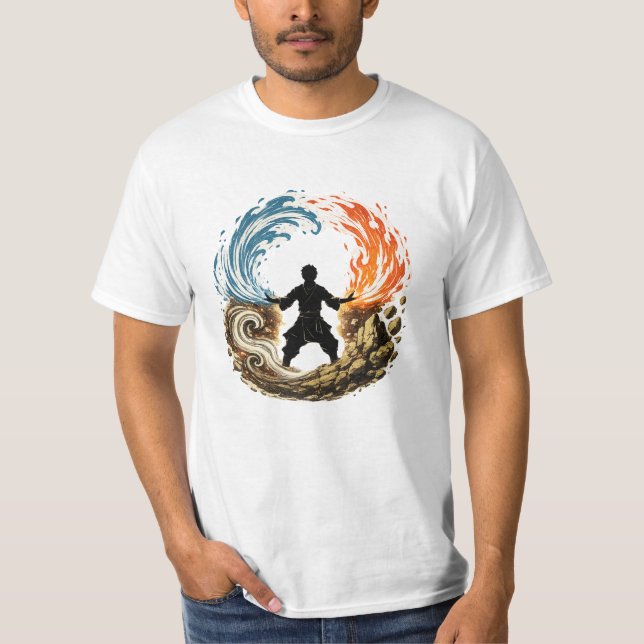 Elemental Warrior | Eld Vatten Jord Luft T-shirt (Framsida)