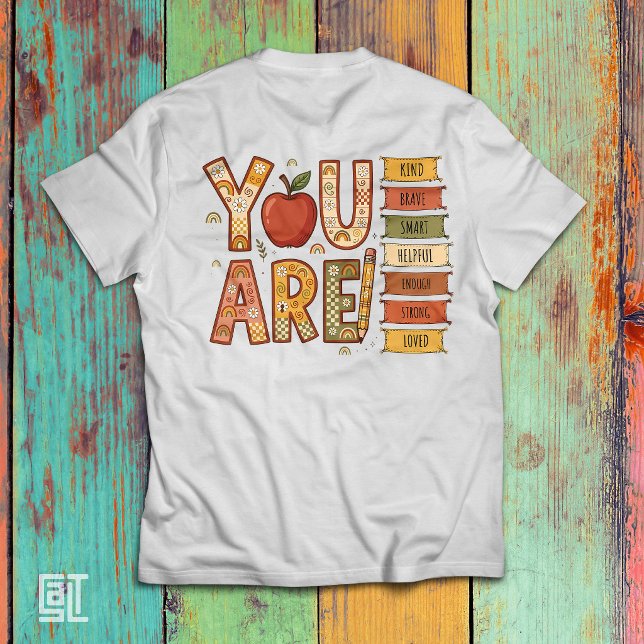 Elementär Boho Regnbåge Du Är Nog Motivation T Shirt (Skapare uppladdad)