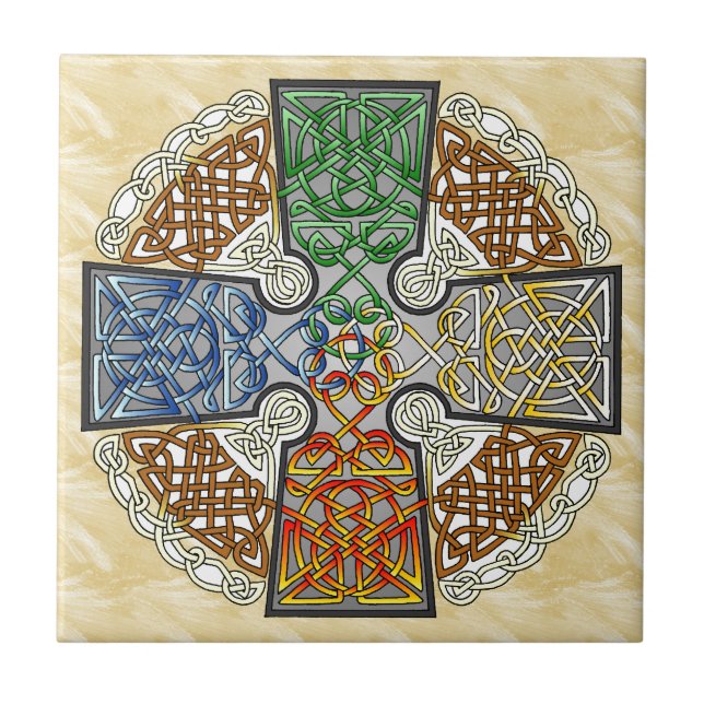 Elementär Celtickormedaljong Kakelplatta (Framsidan)