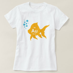 Elementär guld- fisk för periodiskt bord t-shirt