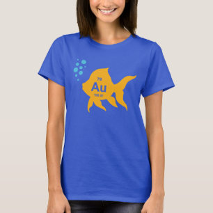 Elementär guld- fisk för periodiskt bord tee shirt