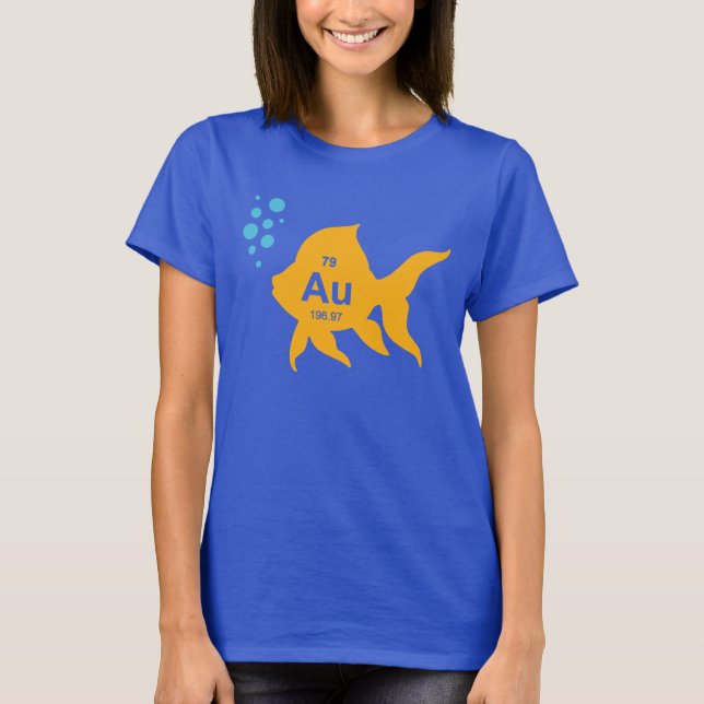 Elementär guld- fisk för periodiskt bord tee shirt (Framsida)