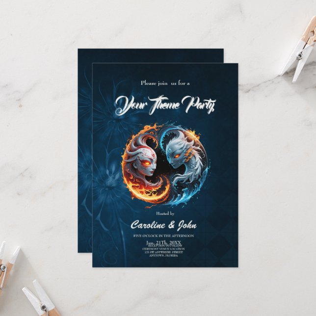 Elementär harmoni, yin och yang av naturen. inbjudningar (Fram/Back In Situ)