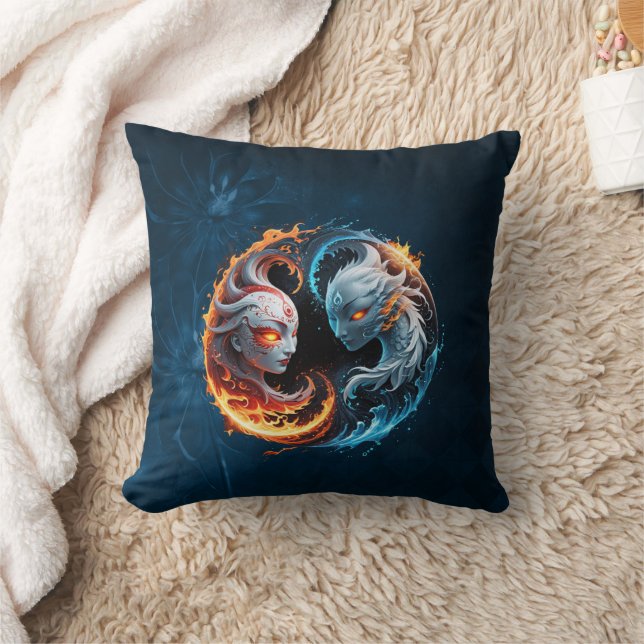 Elementär harmoni, yin och yang av naturen. kudde (Filt)