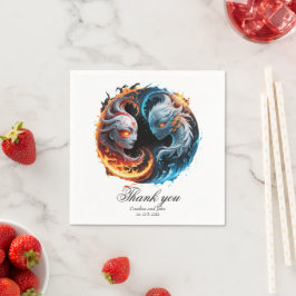 Elementär harmoni, yin och yang av naturen. pappersservett