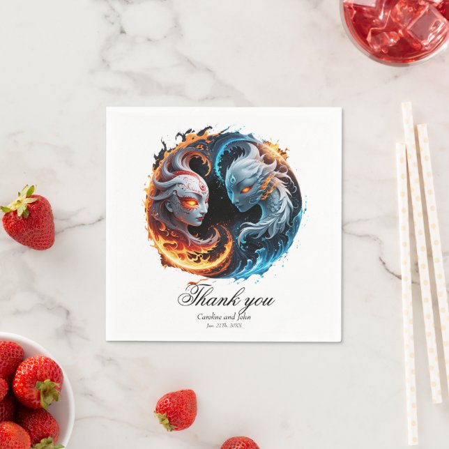 Elementär harmoni, yin och yang av naturen. pappersservett (Insitu)