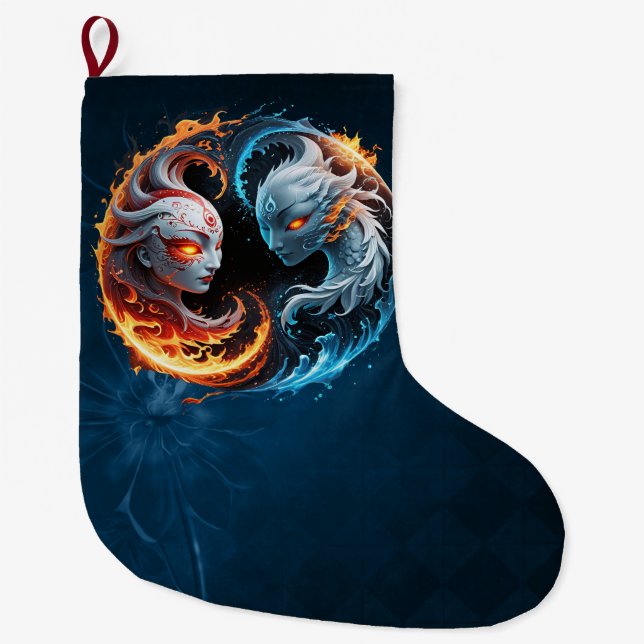 Elementär harmoni, yin och yang av naturen. stor julstrumpa (Framsidan)