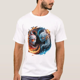 Elementär harmoni, yin och yang av naturen. t shirt