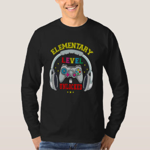 Elementär nivå upplåst videospel tillbaka till sko t shirt
