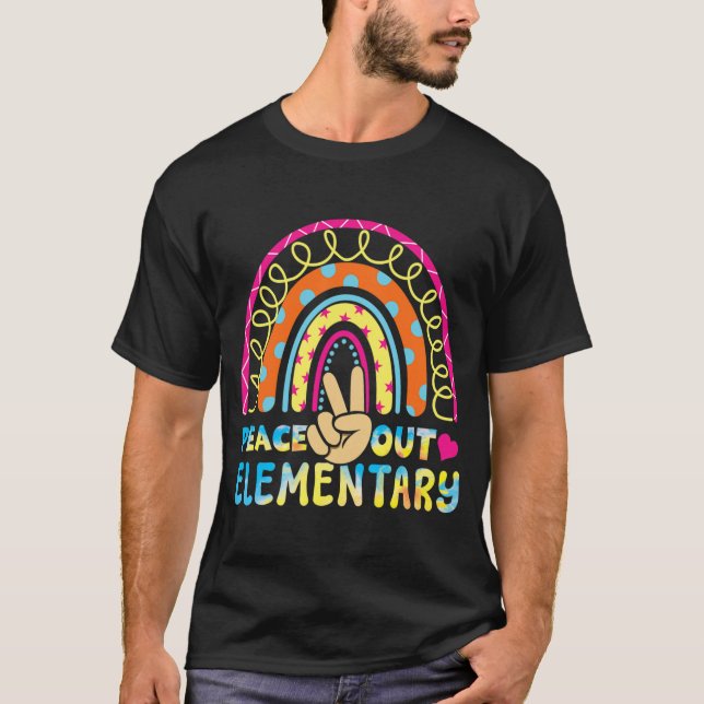 Elementär Student Adjö Skolor ut förra sommaren T Shirt (Framsida)