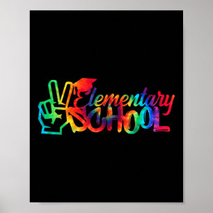 Elementära Back to school Tie Dye för fred i grund Poster
