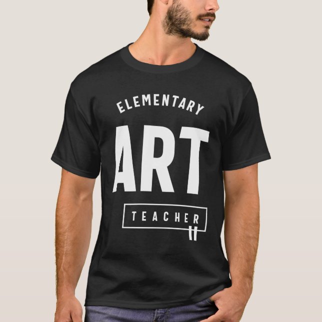 Elementary Art Teacher Gift Funny Job Title T Shirt (Framsida)