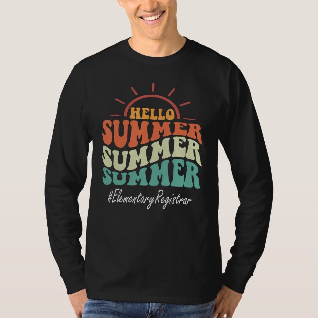 Elementary Registrar Groovy Last Day Of School Hel T Shirt (Framsida)