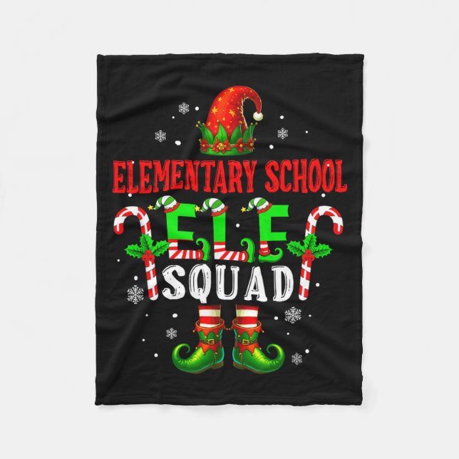 Elementary School Elf Squad Xmas Elf Hat Scute Ss  Fleecefilt (Framsidan)