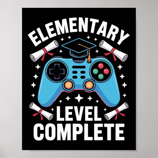 Elementary School Level Complete Funny Gamer Boys  Poster (Framsidan)