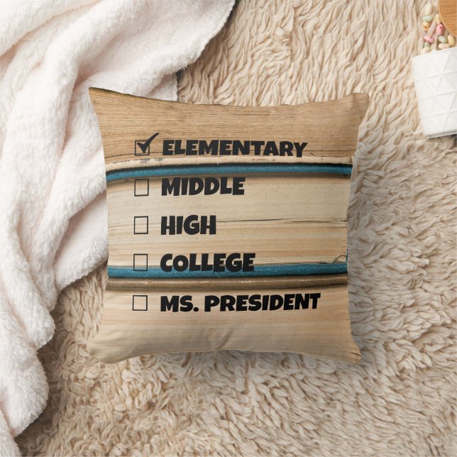 Elementary School Studenten Fru talman Kudde (Filt)