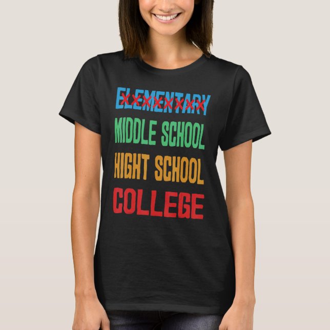 Elementary School Studenten Retro Sunset 6e Grad T Shirt (Framsida)