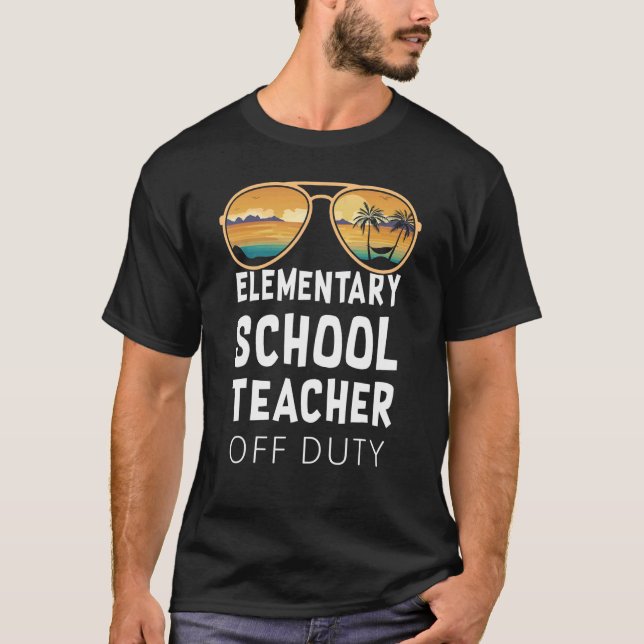 Elementary School Teacher of Duty Sunglasses Beac T Shirt (Framsida)