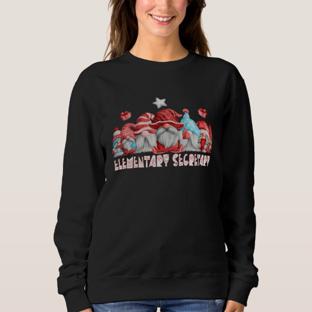 Elementary Secretary Job Christmas Gnome Back To S T Shirt (Framsida)