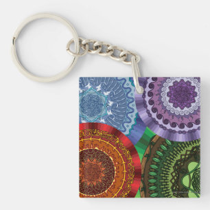Elementen Mandalas Akrylnyckelring