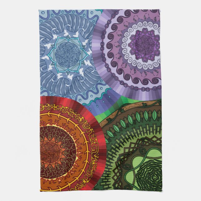 Elementen Mandalas Handduk Kökshandduk (Vertikal)