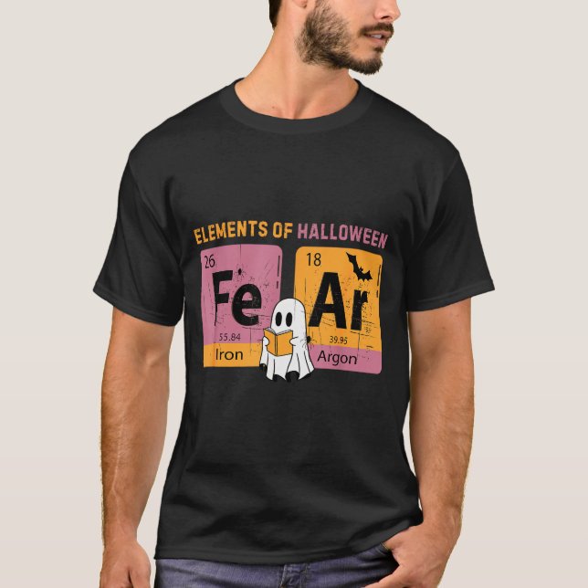 Elements Of Halloween Fear Periodically Halloween  T Shirt (Framsida)
