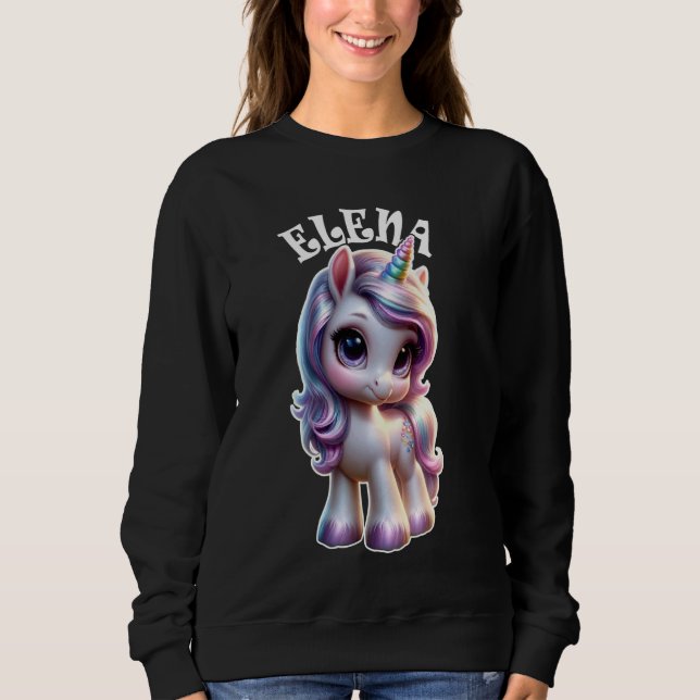Elena Cute Unicorn Design for Girls Namn Elena T Shirt (Framsida)