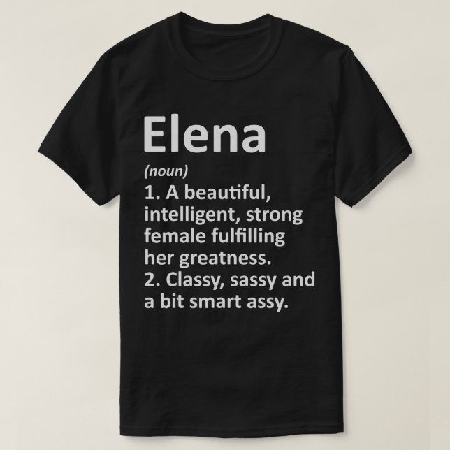 ELENA Definition Personlig Namn Den fantastiska ju T Shirt (Design framsida)